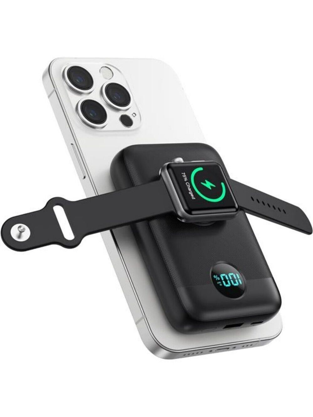 Magnetic Wireless Power Bank 10800mAh Fast Charger for iPhone Apple Watch